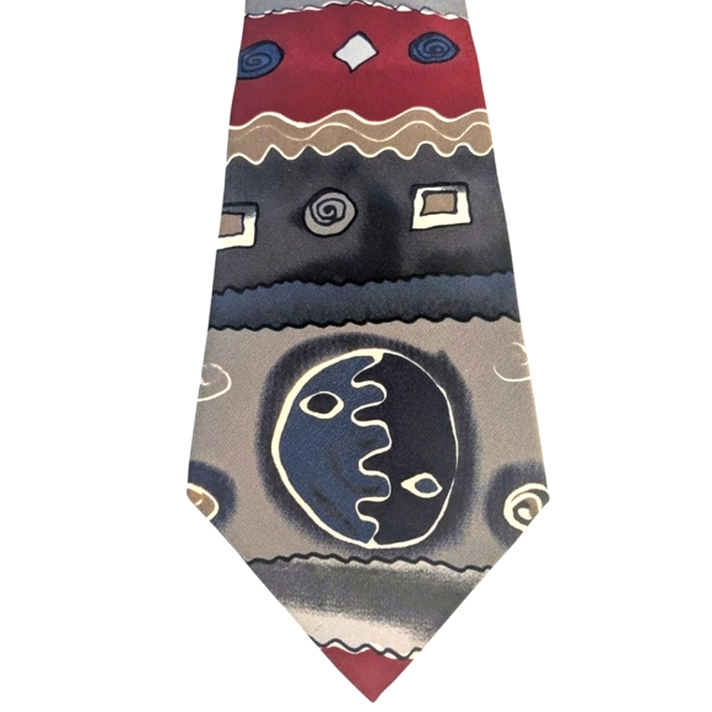 Mens silk tie signature series Yin & Yang RARE Commisioned Signed